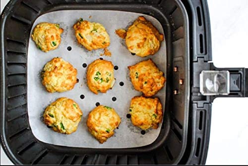 JeVenis 200 PCS Air Fryer Pergamino Papel Air Fryer Accesorios Papel Perforado Sin blanquear Air Fryer Liners