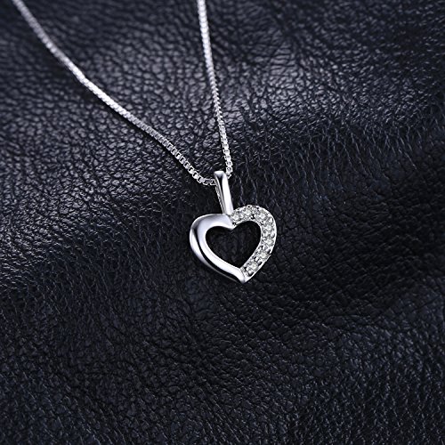 JewelryPalace Colgante Circonita en forma de Corazón Collar Plata de ley 925 cadena de caja 42cm
