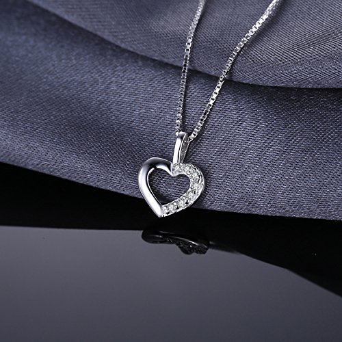 JewelryPalace Colgante Circonita en forma de Corazón Collar Plata de ley 925 cadena de caja 42cm