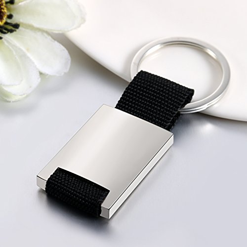 JewelryWe Llavero para Parejas DIY Llaveros para Grabar Personalizados Llavero Negro para Hombre Mujer, Buen San Valentin