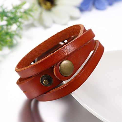 JewelryWe Luxury Vintage Pulsera de Cuero Reloj Hombres Mujeres Reloj de Pulsera Ladies Dress Cuarzo Relojes