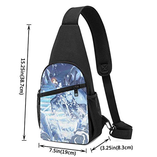 JHUIK Sword Art Online Alicization Bolso bandolera Impermeable Bandolera Multifuncional Compacta Mochila en el pecho Bolso bandolera de viaje para hombres y mujeres