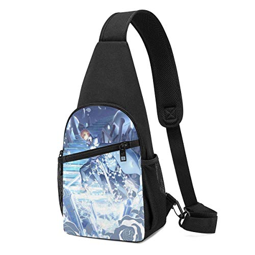 JHUIK Sword Art Online Alicization Bolso bandolera Impermeable Bandolera Multifuncional Compacta Mochila en el pecho Bolso bandolera de viaje para hombres y mujeres