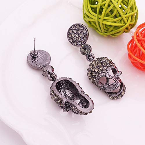Jia Hu 1 par de pendientes de Halloween lindos de calavera de Halloween pendientes de fantasía para niñas y mujeres