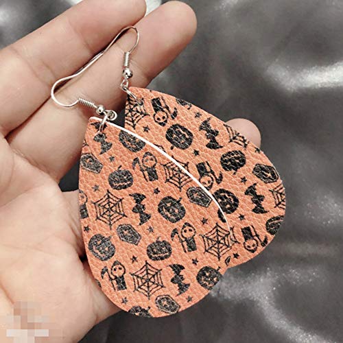 Jia Hu - Juego de 2 pares de pendientes de calabaza para Halloween