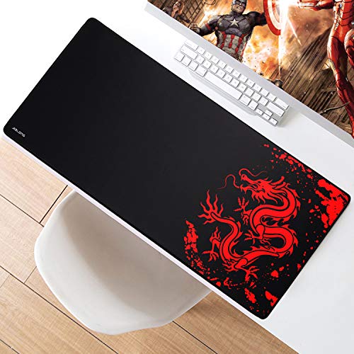 JIALONG Grande Alfombrilla de Ratón Ordenador XXL (900x400x3mm) Speed Gaming Mouse Pad con Superficie de Tela Suave, precisión y Velocidad mejoradas, diseñada para Videojuegos Gamers