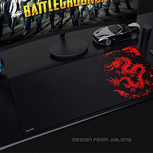 JIALONG Grande Alfombrilla de Ratón Ordenador XXL (900x400x3mm) Speed Gaming Mouse Pad con Superficie de Tela Suave, precisión y Velocidad mejoradas, diseñada para Videojuegos Gamers