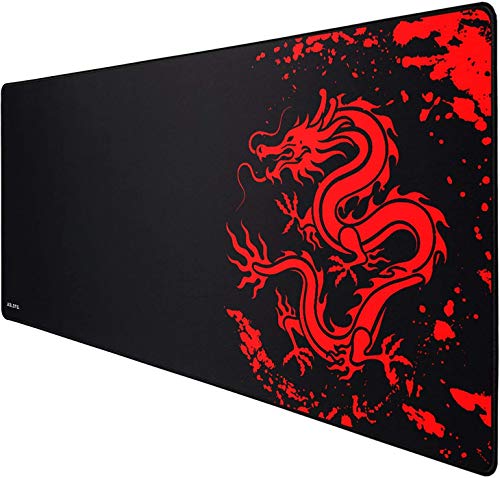 JIALONG Grande Alfombrilla de Ratón Ordenador XXL (900x400x3mm) Speed Gaming Mouse Pad con Superficie de Tela Suave, precisión y Velocidad mejoradas, diseñada para Videojuegos Gamers
