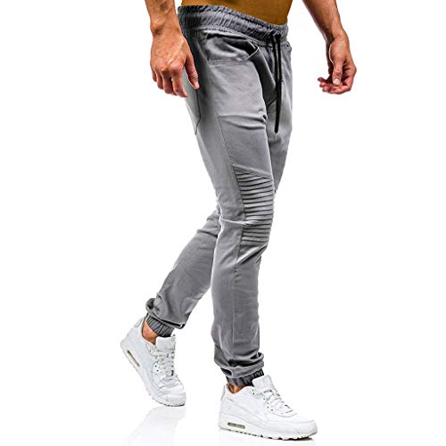 JiaMeng Pantalones de Trabajo Estilo Cargo para Hombre Pantalones Largos de pantalón de Trabajo Multibolsillos sólidos al Aire Libre Ocasionales para Exteriores Acampar Senderismo (XXL, A1~Gris)
