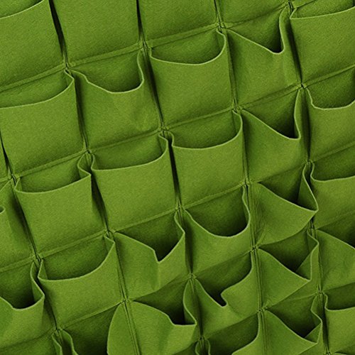 Jian Ya Na 36 bolsas para plantar para colgar en la pared, maceta de jardinería al aire libre, interior vertical verde, bolsas de cultivo 100 x 100 cm, verde