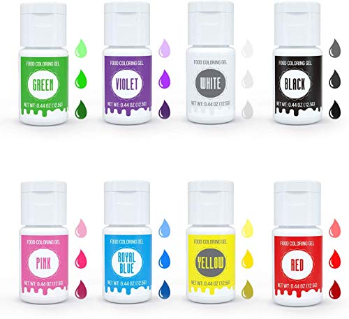 JIM'S STORE Colorante Alimentario en gel 8*12.5ml, Set de Colorante Alta Concentración para Colorear los Bebidas Pasteles Galletas Macaron Fondant