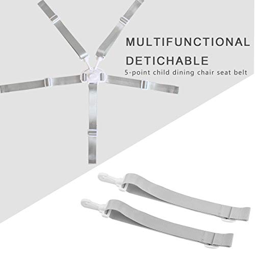 Jinlaili Arnes para Tronas de Bebe, Arnes Trona Bebe Universal, Reemplazo de Correas para Trona de 5 Puntos, Arnés Ajustable Correa de Seguridad para Bebé Cinturón para Trona/Cochecito/Buggy
