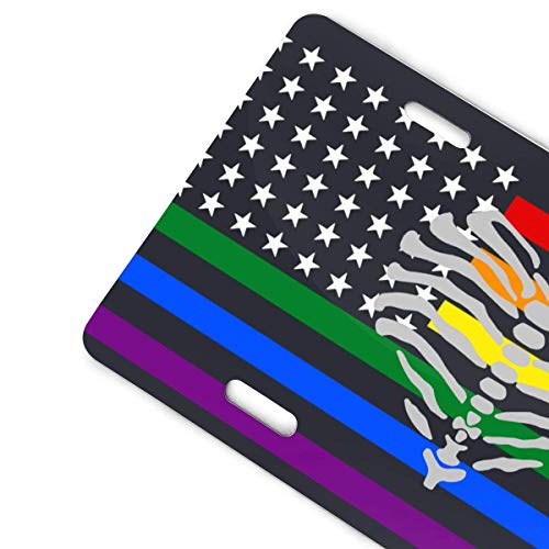jiumin Rainbow Star Flag Baby Skeleton Personalizado Placa de matrícula Personalizada 6 'x 12' Etiqueta de Aluminio para Coche