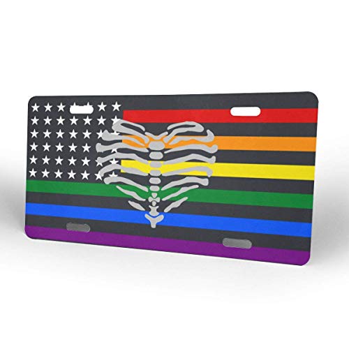 jiumin Rainbow Star Flag Baby Skeleton Personalizado Placa de matrícula Personalizada 6 'x 12' Etiqueta de Aluminio para Coche