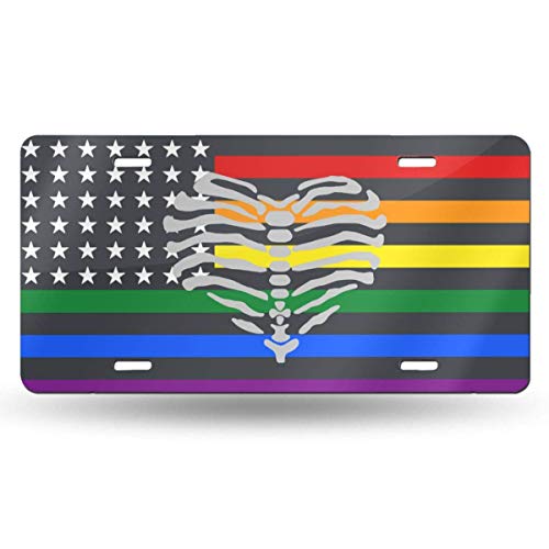 jiumin Rainbow Star Flag Baby Skeleton Personalizado Placa de matrícula Personalizada 6 'x 12' Etiqueta de Aluminio para Coche