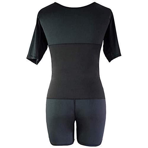 JJZXPJ Traje de Alta compresión Completa la Talladora del Cuerpo Que Adelgaza los Hombres Fajas Adelgaza la Talladora del Cuerpo de los Hombres, Transpirable de Manga Corta (Color : Black, Size : L)