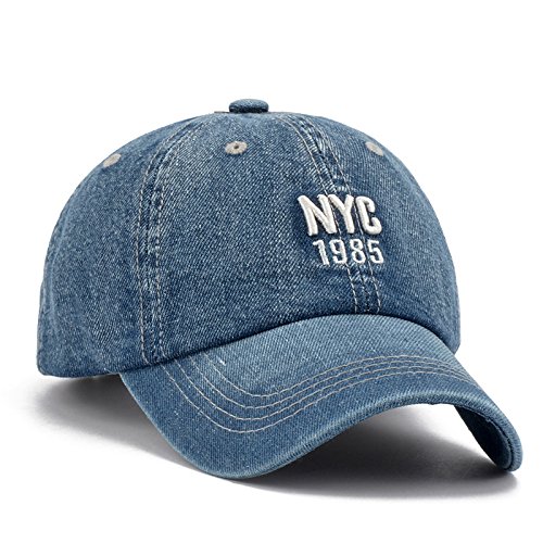 JKYJYJ Gorra De Beisbol Nueva Marca NYC Denim Gorra De Béisbol Hombres Mujeres Bordado Letra Jeans Snapback Sombrero Casquette Verano Deportes EE.UU. Hip Hop Cap Gorras