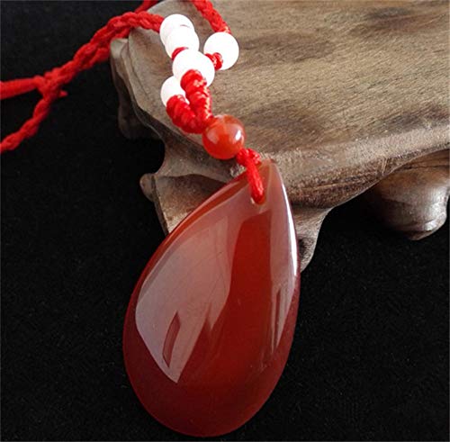 JLB Natural Blanco Verde ágata calcedonia Jade Gota de Agua Colgante Collar Moda Encanto joyería Tallada Amuleto Suerte Regalos Mujeres Hombres, Amarillo