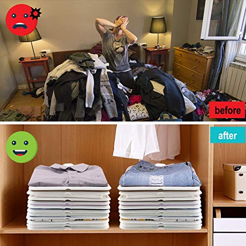 JMT Armario organizadores, Camiseta Organizador Organizador Armario de Ropa Camisa Puente de Almacenamiento Junta Pila, (Pack de 20)