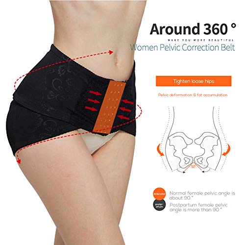 JMung Faja Cinturon Pélvico Postparto Caderas para Mujer y Maternidad, Transpirable Ajustable Cinturón Sacroilíaca para Alivio del Dolor de Articulación SI, Cadera,Negro,L