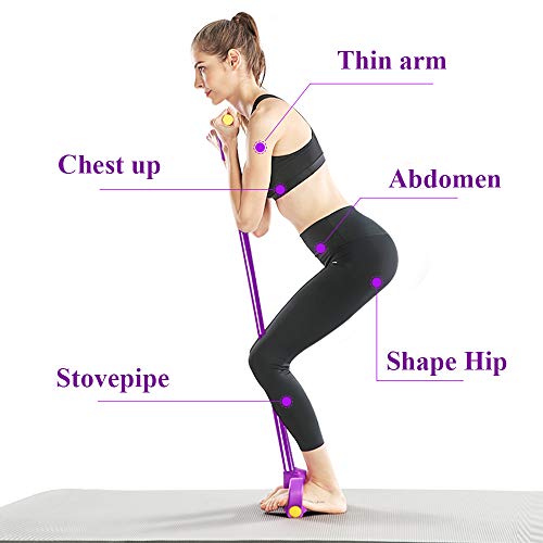 Johiux Cuerda elástica multifunción con Pedal para Ejercicios de Fitness, Abdominales Cintura, Brazo, Pierna, Adelgazamiento, Entrenamiento, tensión, Equipo de Tubo de látex Unisex (Yellow)