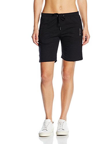 John Smith Eslava - Pantalón Corto de Felpa para Mujer, Color Negro, Talla XL