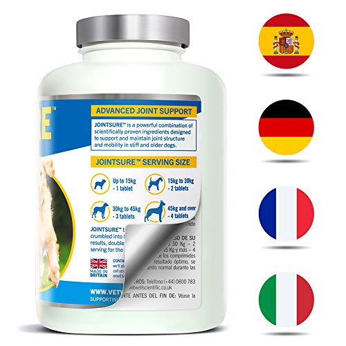 JOINTSURE condroprotector Perros| 300 Comprimidos | con mejillón de Labio Verde, glucosamina y condroitina Natural. | Este antiinflamatorio para Perros.