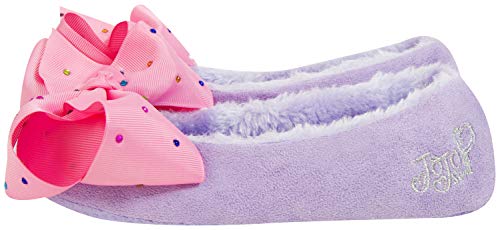 JOJO SIWA Zapatillas Estar por Casa Niñas con Arcos Grandes, Pantuflas Infantiles Rosa y Violeta, Zapatillas de casa Invierno Caliente de Peluche (38/39, Bailarina Morada)