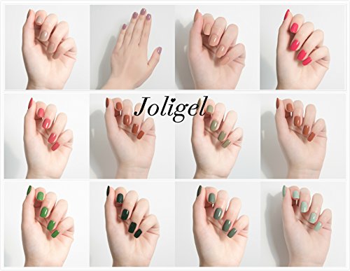 Joligel Kit 4x Esmaltes Semipermanentes Shellac para Uñas de Gel Set Pintauñas Permanentes Manicura Pedicura UV LED Nail Art Multicolor (7,3ml), Azul-violeta/Morado de uva/Rosa purpurina/Lavanda