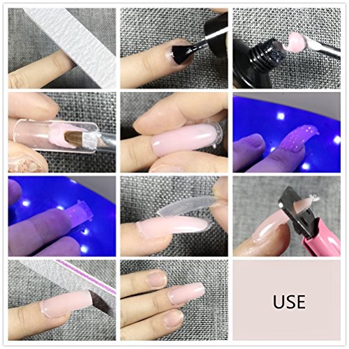 Joligel Poli Gel Constructor para Extensión de Uñas Polygel UC LED para Manicura Francesa Profesional, Uso Fácil Resultado Rápido, Color Rosa