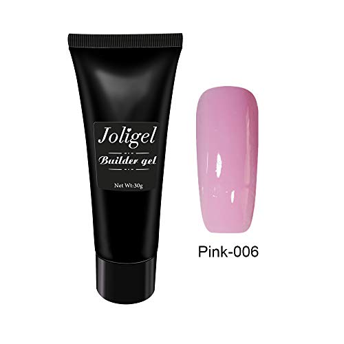 Joligel Poli Gel Constructor para Extensión de Uñas Polygel UC LED para Manicura Francesa Profesional, Uso Fácil Resultado Rápido, Color Rosa