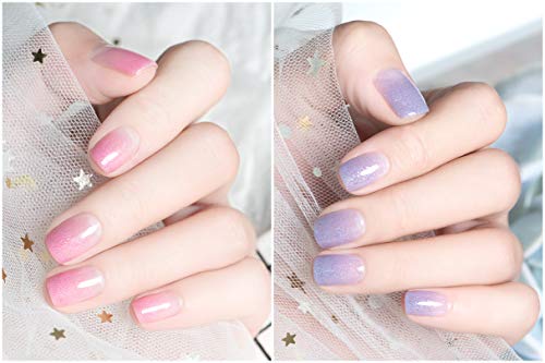 Joligel Set 8 Esmaltes Semipermanentes en Gel UV LED Colores Pasteles con Brillo Fino Nuevas Llegadas para Manicura Nail Art de Primavera Verano, 8 Tonos desde Nude hasta Rosa