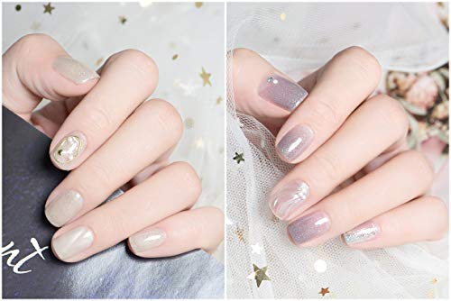 Joligel Set 8 Esmaltes Semipermanentes en Gel UV LED Colores Pasteles con Brillo Fino Nuevas Llegadas para Manicura Nail Art de Primavera Verano, 8 Tonos desde Nude hasta Rosa