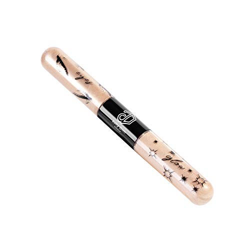 Jolly Dim Makeup - Dúo 2 en 1 de ojos e iluminador Sunny Gold 3: sombra de ojos líquida Sunny Gold 3 + iluminador líquido Carmel 3. Set de maquillaje para rostro y ojos