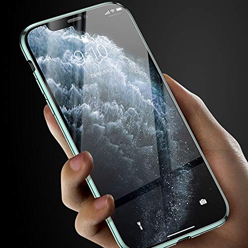 Jonwelsy Funda para iPhone 11 (6,1 Pulgada), Adsorción Magnética Parachoques de Metal con 360 Grados Protección Case Cover Transparente Ambos Lados Vidrio Templado Cubierta para iPhone 11 (Rojo)