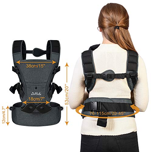 JooBebe Mochila Portabebes Ergonómico 4 en 1 Multifunción Portabebés Mochila Porta Bebé Ergonomico con Suave y Ahorro de Trabajo Correas de Hombro