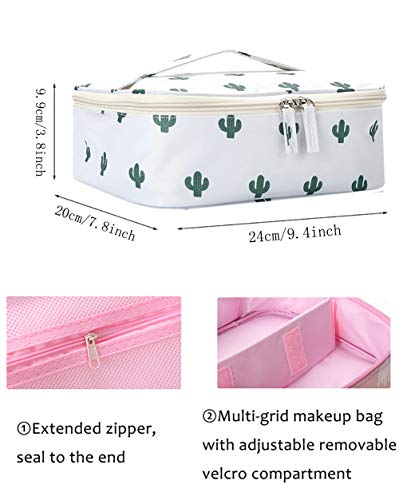 JooNeng - Neceser de maquillaje, bolsa para cosméticos, neceser de viaje, con compartimentos para maquillaje, estuche de maquillaje portátil