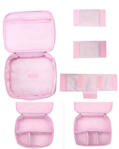 JooNeng - Neceser de maquillaje, bolsa para cosméticos, neceser de viaje, con compartimentos para maquillaje, estuche de maquillaje portátil