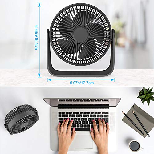 Jovego Mini Ventilador USB, Portátil Ventilador USB de Mesa Regulable en 3 Velocidades, Puede Poner Aceites de Aromaterapia, Ruido Bajo, para Coche, Oficina, Hogar, Viajes, Camping (Negro)