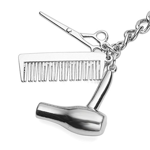 Jovivi 3 en 1 secador de pelo, tijeras, peine colgante colgante llavero/collar – perfecto dueño de salón o regalo de estilista