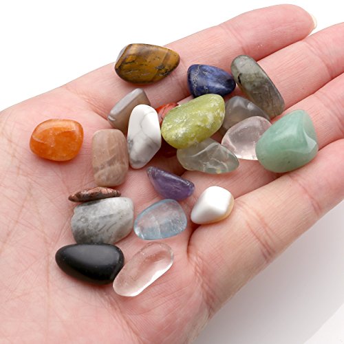 Jovivi - Juego de 20 piedras preciosas naturales, curativas, para chakras, amorfas