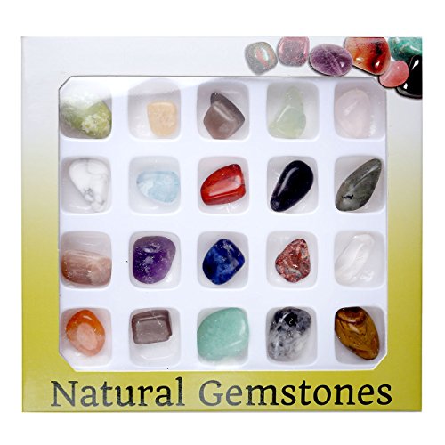 Jovivi - Juego de 20 piedras preciosas naturales, curativas, para chakras, amorfas