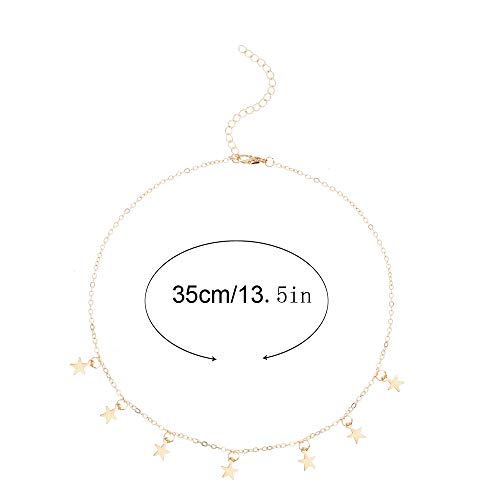 Jovono - Gargantilla de moda con estrella para cumpleaños, joyas de amistad, regalo del Día de la Madre (dorado)
