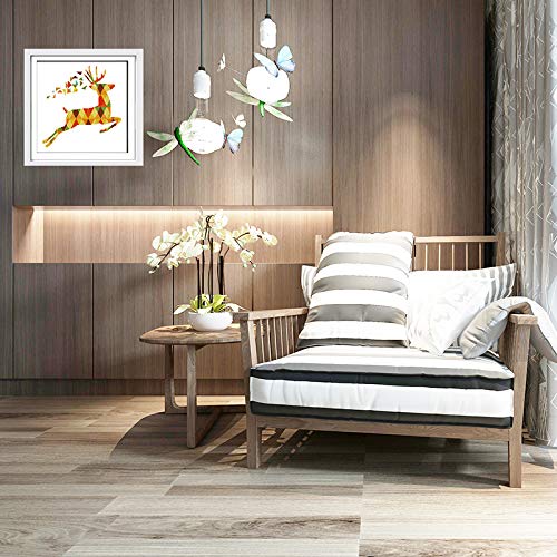 Joy Sunday Kit de punto de cruz pre-impreso para costura completa gama de kits de inicio de bordado para principiantes DIY 11CT estampado 3 hebras – siete colores ciervos 46 x 46 cm