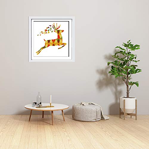 Joy Sunday Kit de punto de cruz pre-impreso para costura completa gama de kits de inicio de bordado para principiantes DIY 11CT estampado 3 hebras – siete colores ciervos 46 x 46 cm