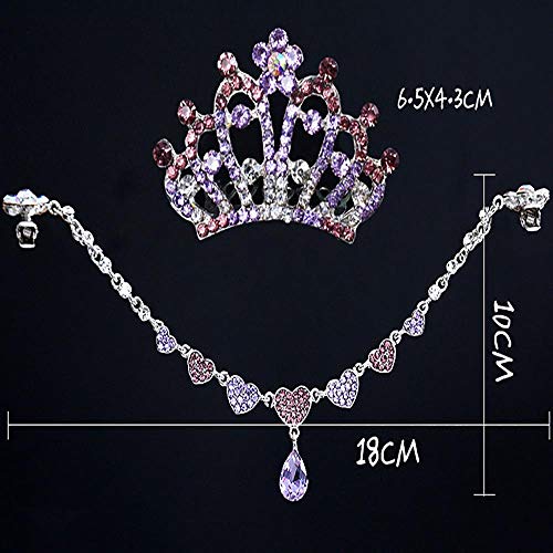 Joyas tocado infantil princesa frente cadena corona antiguo viento pelo cadena pedrería baile latino performance set borla, lago azul abeja 9