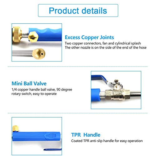 JoyCube Pistola limpiadora de alta presión para coches, Pistola de agua de riego de manguera de jardín portátil, 5 piezas con adaptador de conexión rápida y soporte para manguera, Guantes de limpieza