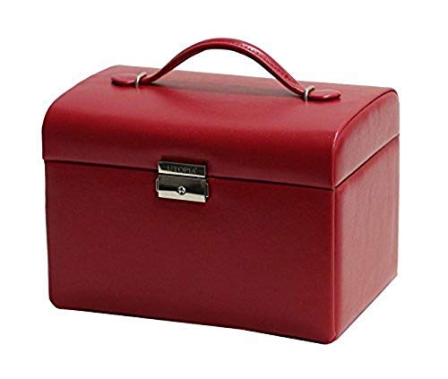 Joyero en Piel de Cuero 3 Plantas Utopia Marca Francesa - Rojo