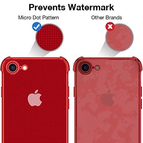 Joyguard Funda iPhone SE 2020[ 2*Protector de Pantalla de Vidrio Templado ], Funda iPhone SE 2020 Silicona Funda iPhone 8 Funda iPhone 7 [Airbag Asísmico] - Rojo(4.7'')