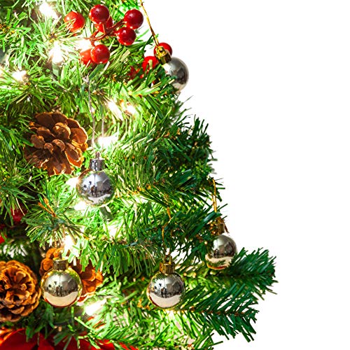 JOYIN Mini árbol de Navidad de 50cm, Mini árbol de Pino de Navidad Artificial con Luces decoración navideña para la Mesa del hogar